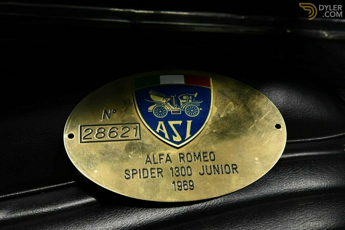 1969 Alfa Romeo Spider 1300 JUNIOR OSSO DI SEPPIA ASI TARGA ORO, foto 8