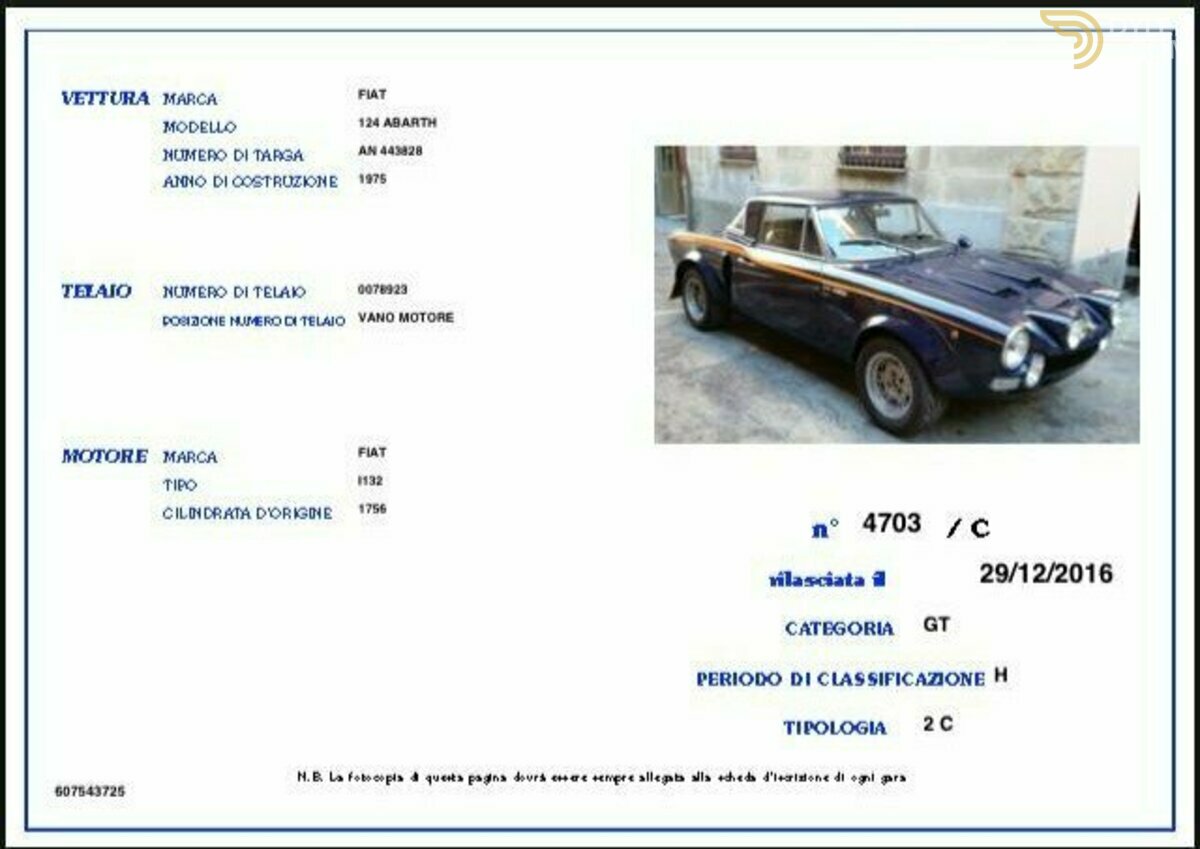 1975 Fiat 124 124 ABARTH RALLY, foto 7