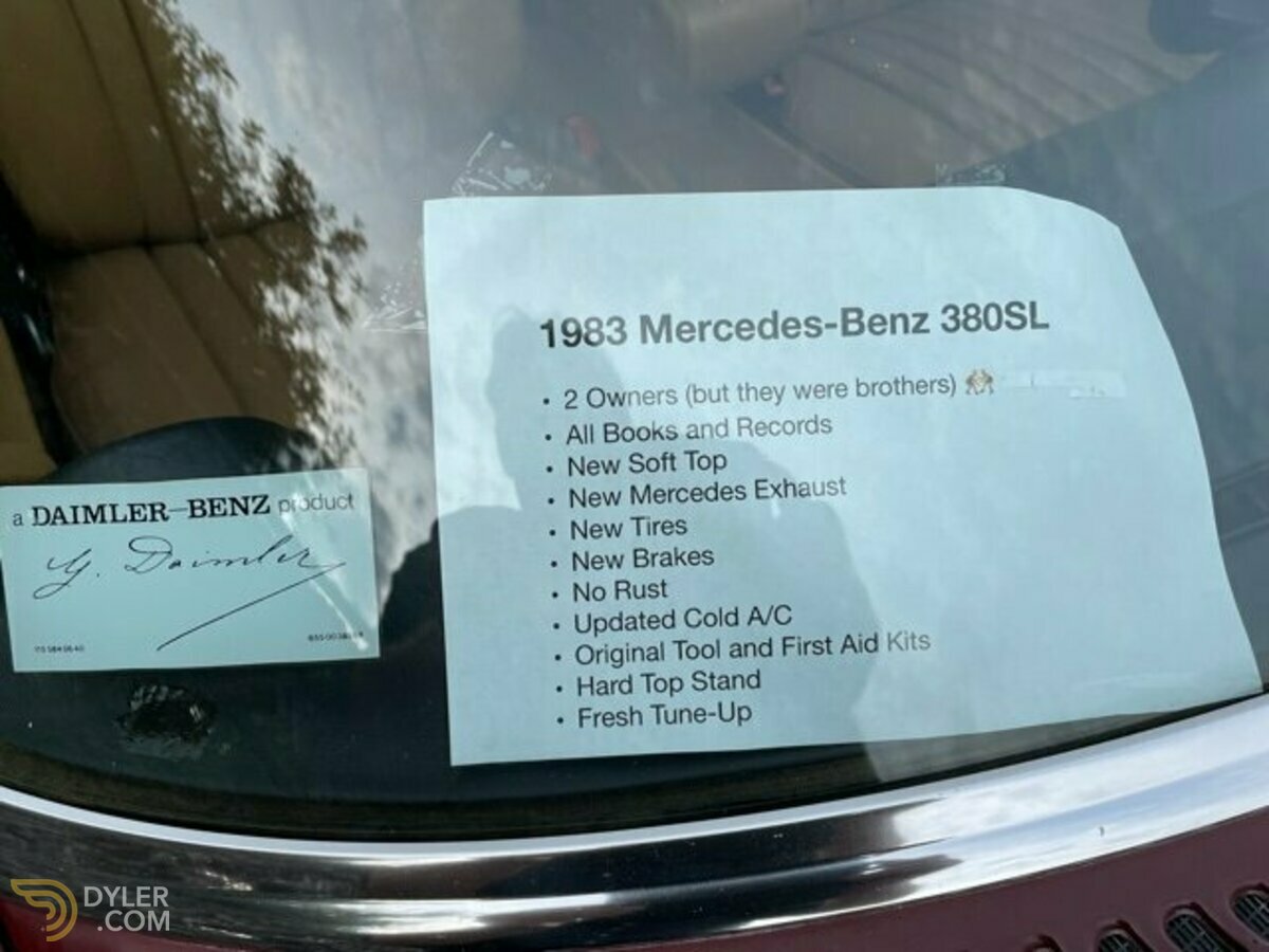 1983 Mercedes-Benz 380 SL R107 Roadster Orient red /Leather light brown, foto 10