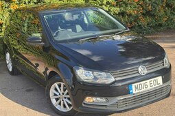 Volkswagen Polo 1.0 BlueMotion Tech Match Euro 6 (s/s) 3dr Fliesheck 2016 Schwarz