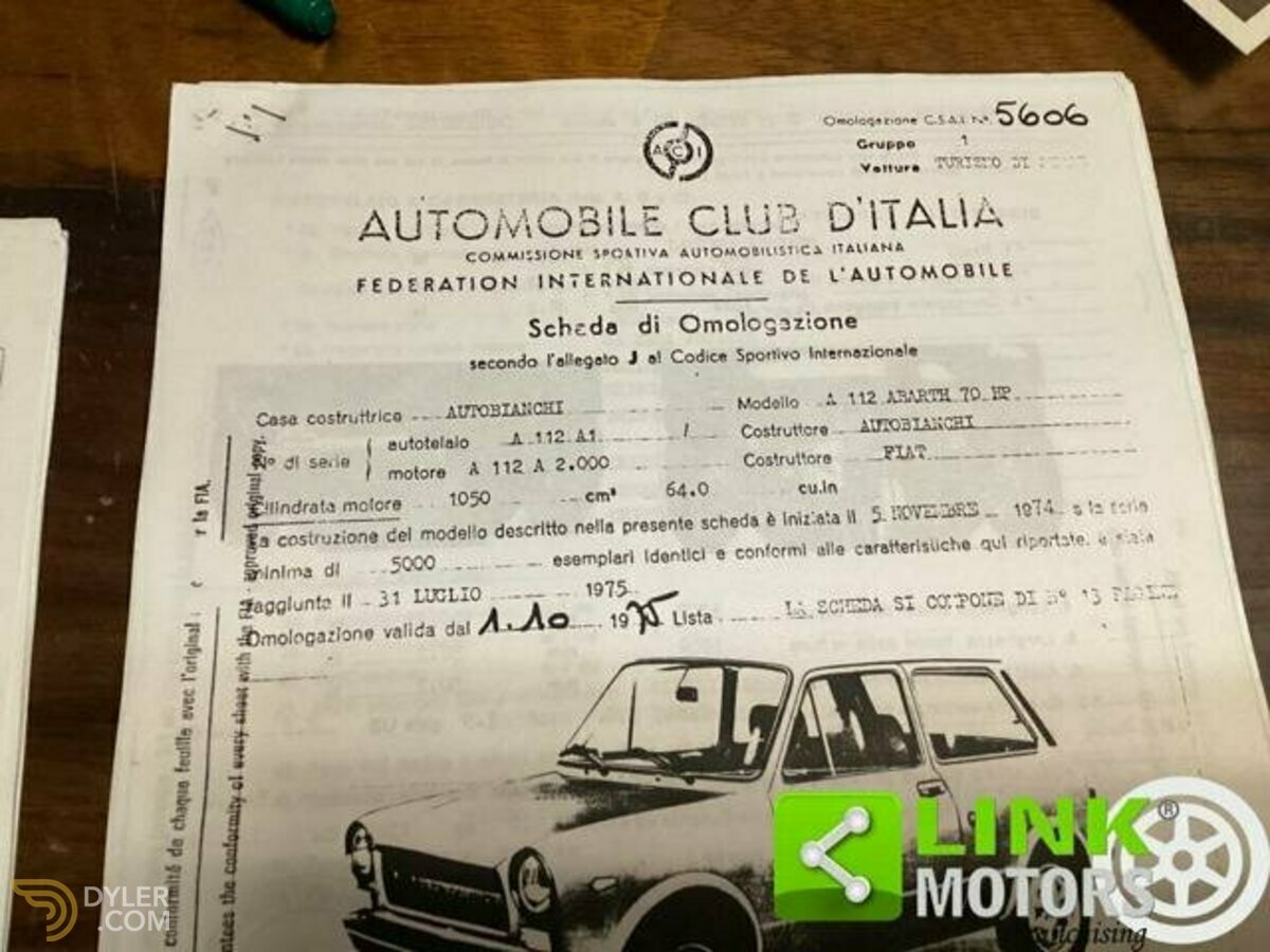 1978 Autobianchi A112 Abarth 70 HP- Assetto Corsa Gruppo A, foto 6