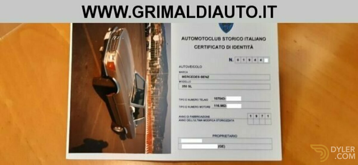 1971 Mercedes-Benz SL 350 ITALIANO DA SEMPRE ***CAMBIO MANUALE***, foto 2