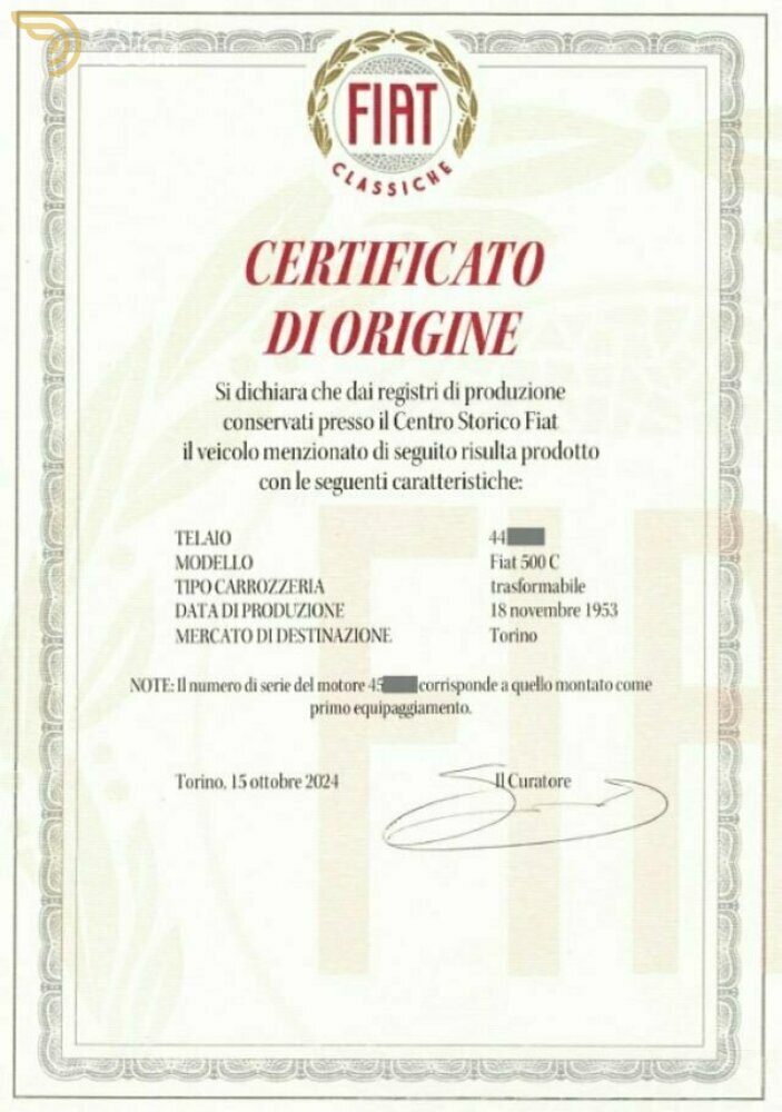 1953 Fiat Topolino TRASFORMABILE*CRS*CERTIFICATO D'ORIGINE*TARGA TO, foto 2