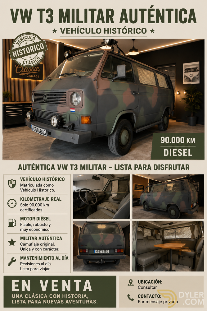 1989 Volkswagen T3 VW T3 MILITAR, foto 2