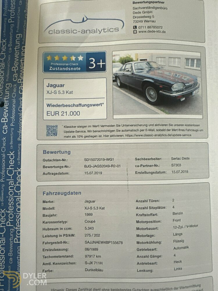 1989 Jaguar XJS V12, foto 1