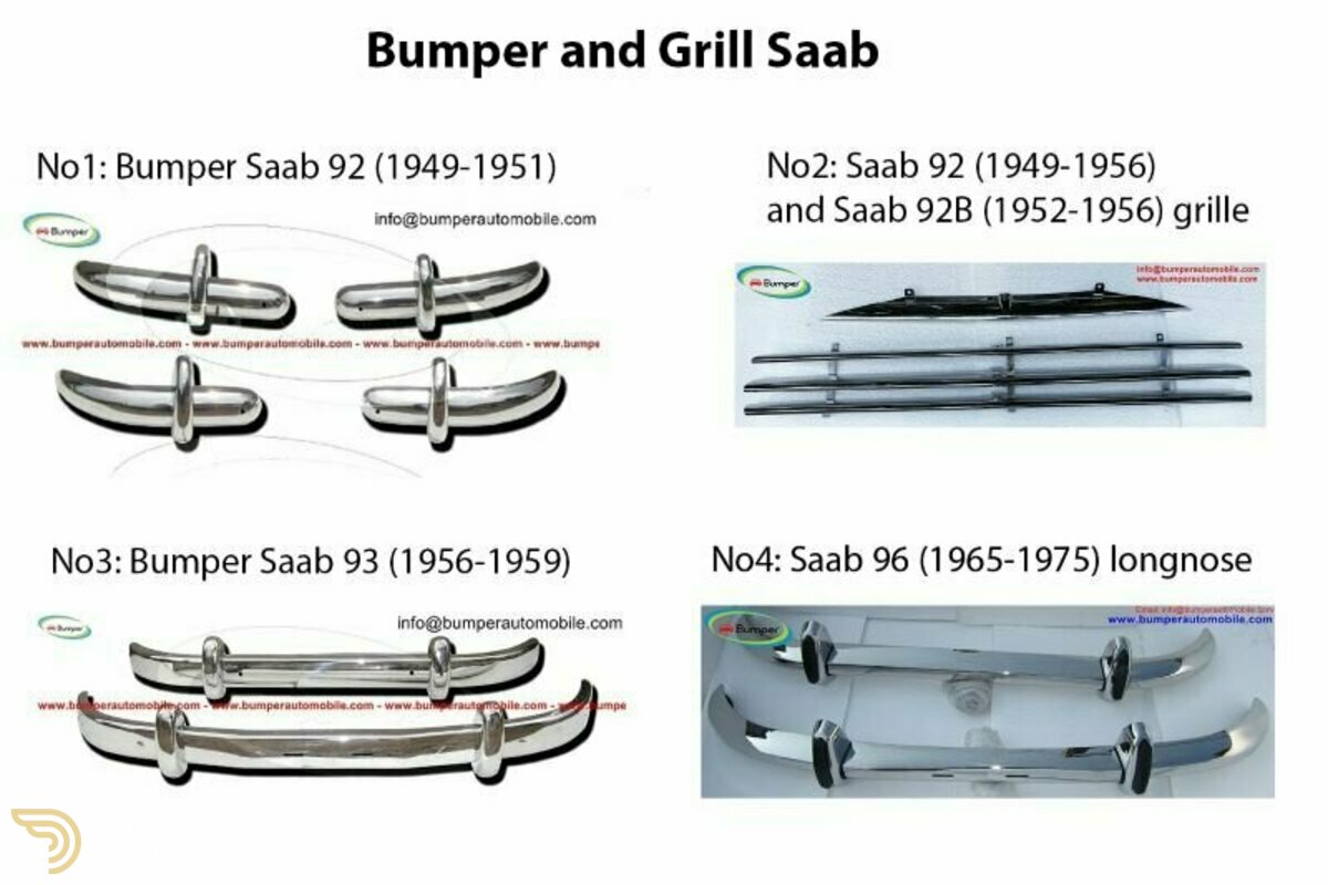1966 Saab 92 Saab 92 and Saab 92B / Saab 93 / Saab 96 bumpers, foto 2