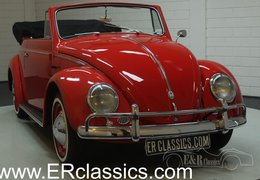 Volkswagen Beetle Convertible Cabriolet / Roadster 1959 Red 1959 Volkswagen Beetle Convertible Semaphore direction indication Car for Sale. 242036