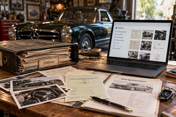 Wohin mit Fahrzeugbrief und Gutachten? Die Oldtimer-Akte wird digital